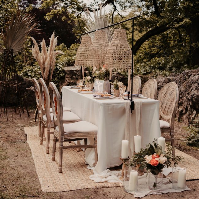 Tischdekoration im Boho Stil