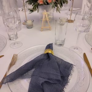 Stoffserviette "Musselin" Staubblau